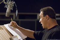 Patrick Warburton on the set of "Bee Movie."