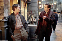 On the set of the film "The Prestige."