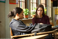 Hilary Swank passes on lessons to April Lee Hernandez in "Freedom Writers."