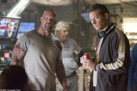 Steve Austin and director Scott Wiper on the set of "The Condemned."