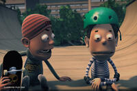 A scene from the film "Terkel in Trouble."