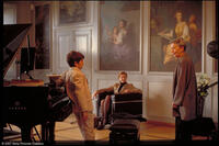 Vitus (Teo Gheorghiu) and his mother (Julika Jenkins) meet acclaimed pianist Rektorin (Annelore Sarbach) for a lesson in "Vitus."