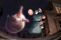 Gusteau (Brad Garrett) and Remy in "Ratatouille."
