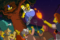 The Springfield townspeople are out for blood – Simpson blood – after Homer triggers a catastrophe that affects the entire populace in "The Simpsons Movie."