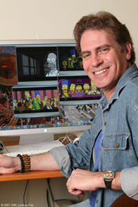 Director David Silverman on the set of "The Simpsons Movie."