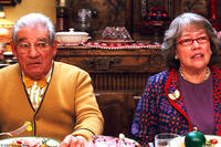 Trevor Peacock and Kathy Bates in "Fred Claus."