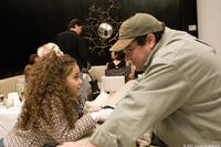 Madison Pettis and director Andy Fickman on the set of "The Game Plan."