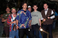 Bruce Campbell as himself, with townspeople, in "My Name Is Bruce."