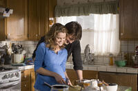 Keri Russell and Nathan Fillion in "Waitress."
