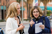 Maria Bello and director Robin Swicord on the set of "The Jane Austen Book Club."