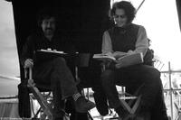 Tim Burton and Johnny Depp on the set of "Sweeney Todd: The Demon Barber of Fleet Street."
