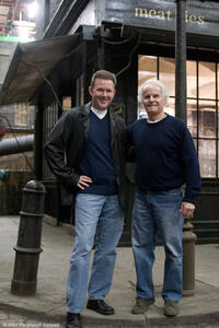 On the set of "Sweeney Todd: The Demon Barber of Fleet Street."