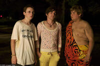 Kevin Covais as Morris, Drake Bell as Kevin and Andrew Caldwell as Carter in "College."