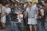Director Julian Schnabel on the set of "The Diving Bell and the Butterfly."