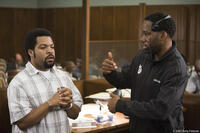 Director David E. Talbert and Ice Cube on the set of "First Sunday."