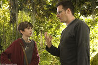 Freddie Highmore and director Mark Waters on the set of "The Spiderwick Chronicles."