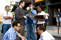 On the set of "Cloverfield."