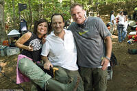 Producer Ann Marie Sanderlin, director Roger Kumble and producer Andrew Gunn on the set of "College Road Trip."