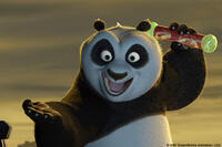 At the completion of his training, Po (Jack Black) receives the legendary Dragon Scroll in "Kung Fu Panda."