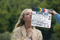 AMANDA SEYFRIED as Sophie Sheridan on the set of "Mamma Mia!"