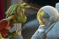 Lem (voiced by Justin Long) and Chuck (voiced by Dwayne Johnson) in "Planet 51."