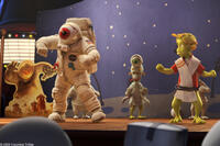Chuck (voiced by Dwayne Johnson) and Lem (voiced by Justin Long) in "Planet 51."