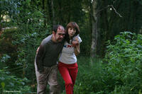 Karra Elejalde as Hctor and Barbara Goenaga as Chica del bosque in "Timecrimes."
