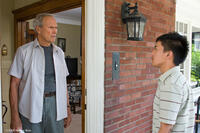 Clint Eastwood as Walt Kowalski and Bee Vang as Thao in "Gran Torino."