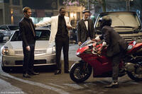 Paul Walker as John, Idris Elba as Gordon and Hayden Christensen as A.J. in "Takers."