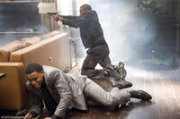 Michael Ealy as Jake and Chris Brown as Jesse in "Takers."