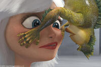 Reese Witherspoon as Ginormica and Will Arnett as The Missing Link in "Monsters vs. Aliens."