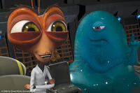 Dr. Cockroach and B.O.B. in "Monsters vs. Aliens."