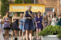 Jamie Chung as Claire, Briana Evigan as Cassidy, Leah Pipes as Jessica (center), Rumer Willis as Ellie (striped dress) and Margo Harshman as Chugs (far right)  in "Sorority Row."
