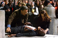 Tom Hanks as Robert Langdon and Ayelet Zurer as Vittoria Vetra in "Angels & Demons."