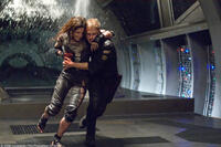 Antje Traue as Nadia and Ben Foster as Bower in "Pandorum."