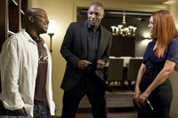 Producer Will Packer, Idris Elba and Beyoncé Knowles on the set of "Obsessed."