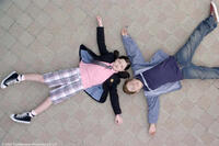Jolie Venier as Helvetica Black and Jimmy Bennett as Toe Thompson in "Shorts."