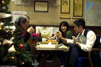 Tsutomu Yamazaki as Sasaki, Kimiko Yo as Yuriko Kamimura and Masahiro Motoki as Daigo Kobayashi in "Okuribito."