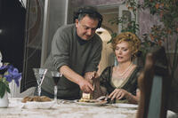Director Stephen Frears and Michelle Pfeiffer on the set of "Cheri."