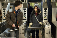 Gaelan Connell as Will and Vanessa Hudgens as Sa5m in "Bandslam."