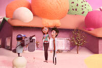 Manny, Sam Sparks and Flint Lockwood in "Cloudy With a Chance of Meatballs."