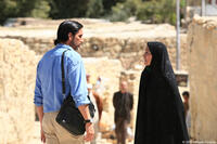 Jim Caviezel as Freidoune Sahebjam and Shohreh Aghdashloo as Zahra in "The Stoning of Soraya M."