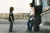 Jimmy Bennett as Peter and Michelle Monaghan as Diane in "Trucker."