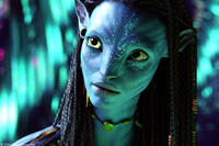 Zoe Saldana as Neytiri in "Avatar."