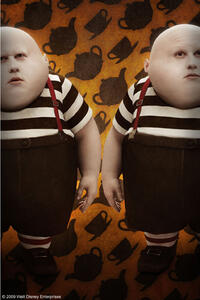 Concept art: Matt Lucas as Tweedledee and Tweedledum in "Alice in Wonderland."
