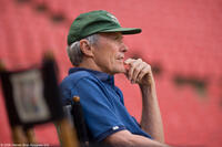 Director Clint Eastwood on the set of "Invictus."