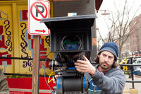 Director Jason Reitman on the set of "Up in the Air."