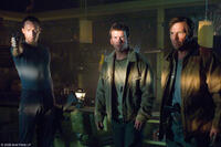 Paul Bettany as Michael, Lucas Black as Jeep and Dennis Quaid as Bob in "Legion."