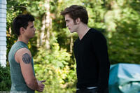 Taylor Lautner as Jacob and Robert Pattinson as Edward in "The Twilight Saga: Eclipse."