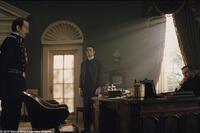 Will Arnett as Lt. Grass, Seth Gabel as a presidential adviser and Aidan Quinn as President Grant in "Jonah Hex."